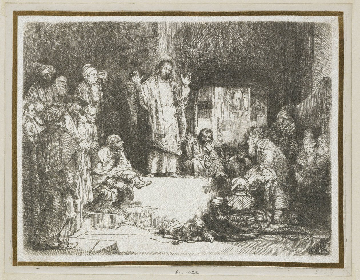 Chrystus głoszący kazanie („Mały grób”) autorstwa Rembrandt van Rijn
