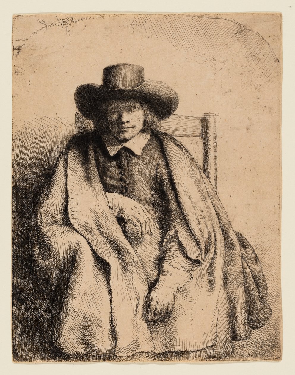 Klemens de Jonghe, sprzedawca grafik autorstwa Rembrandt van Rijn