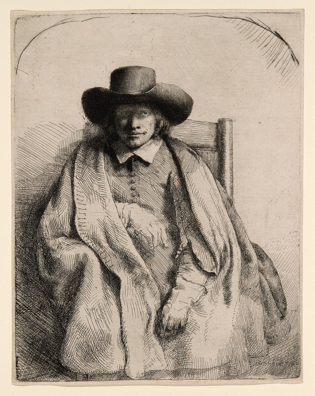 Klemens de Jonghe, sprzedawca grafik autorstwa Rembrandt van Rijn