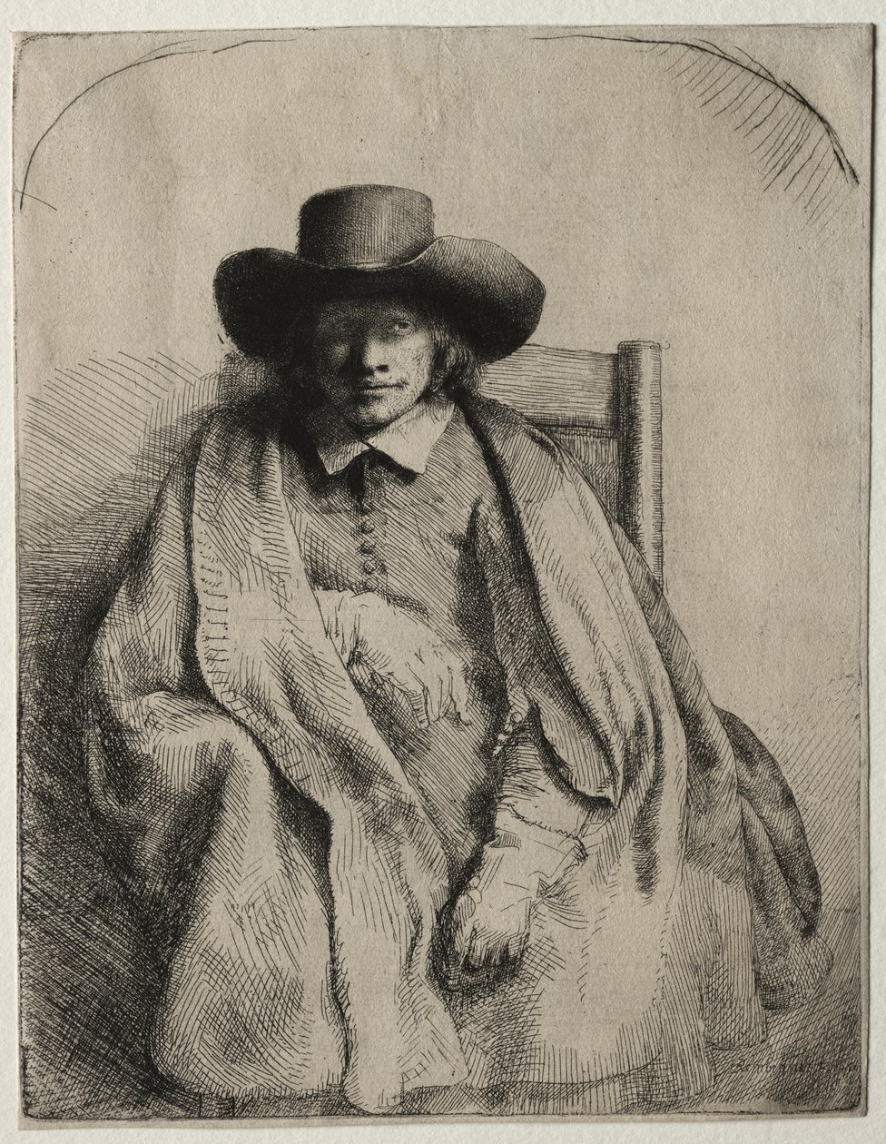 Klemens de Jonghe, sprzedawca grafik autorstwa Rembrandt van Rijn