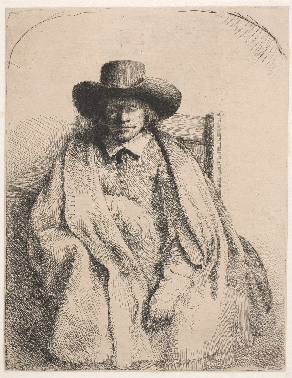 Clement de Jonghe, sprzedawca druku autorstwa Rembrandt van Rijn