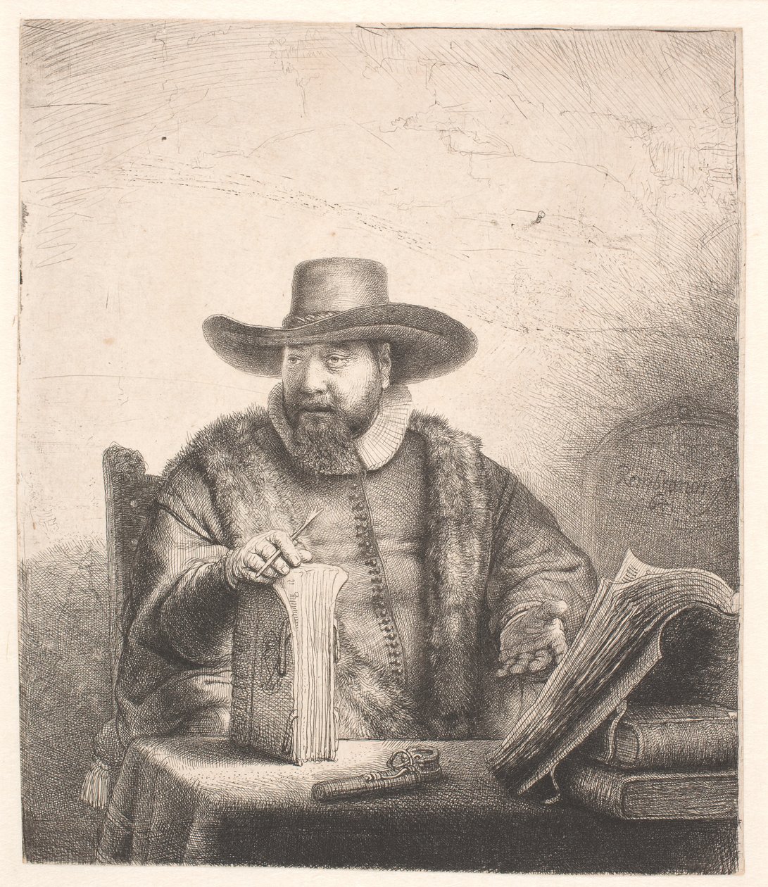 Cornelis Claesz Anslo, menonicki kaznodzieja autorstwa Rembrandt van Rijn