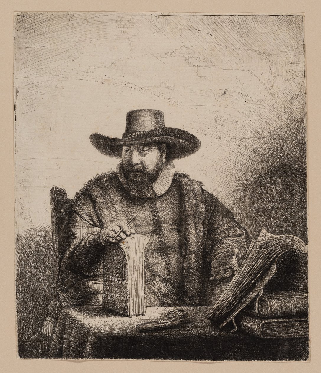 Cornelisa Claesza. Anslo, kaznodzieja autorstwa Rembrandt van Rijn