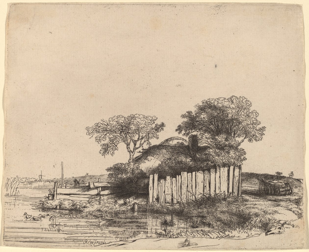 Domek z Białej Paling autorstwa Rembrandt van Rijn