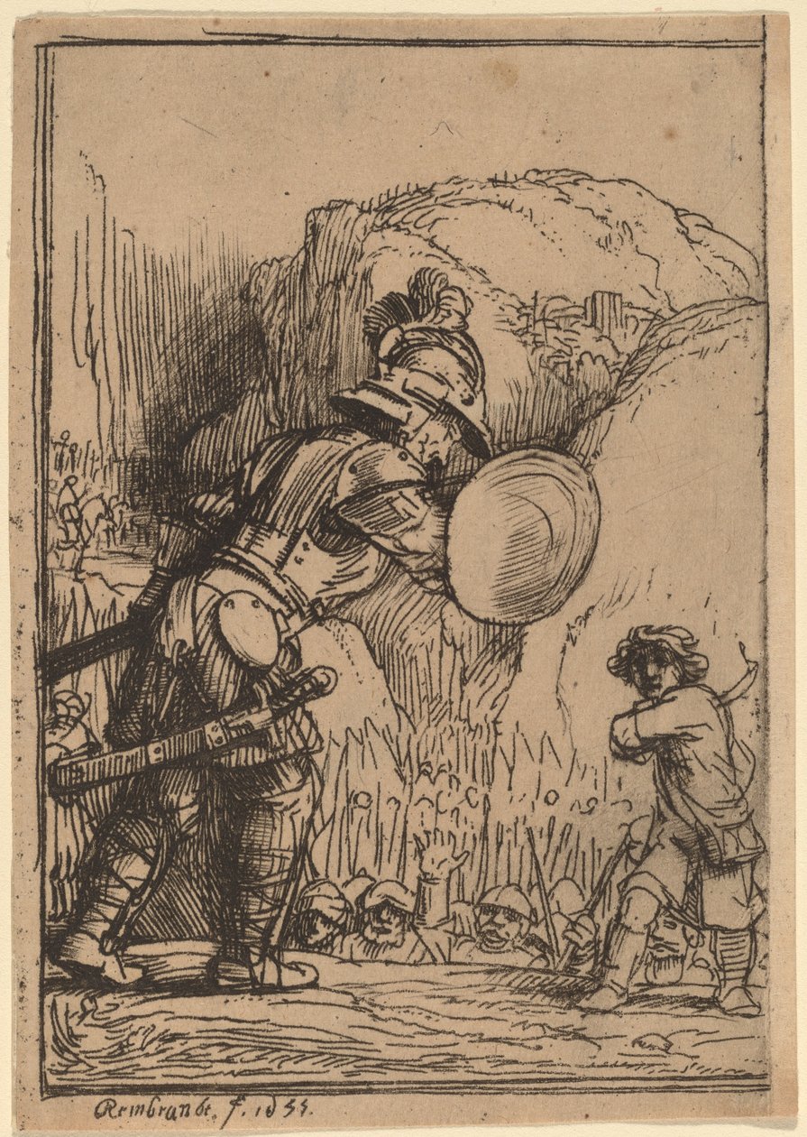 Dawid i Goliat autorstwa Rembrandt van Rijn