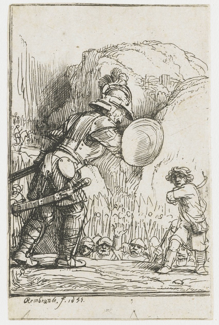 Dawid i Goliat autorstwa Rembrandt van Rijn