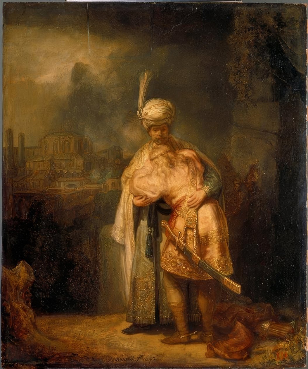 David żegna się z Jonathanem autorstwa Rembrandt van Rijn