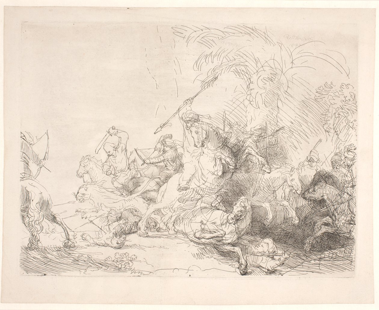 Wielkie polowanie na lwa autorstwa Rembrandt van Rijn