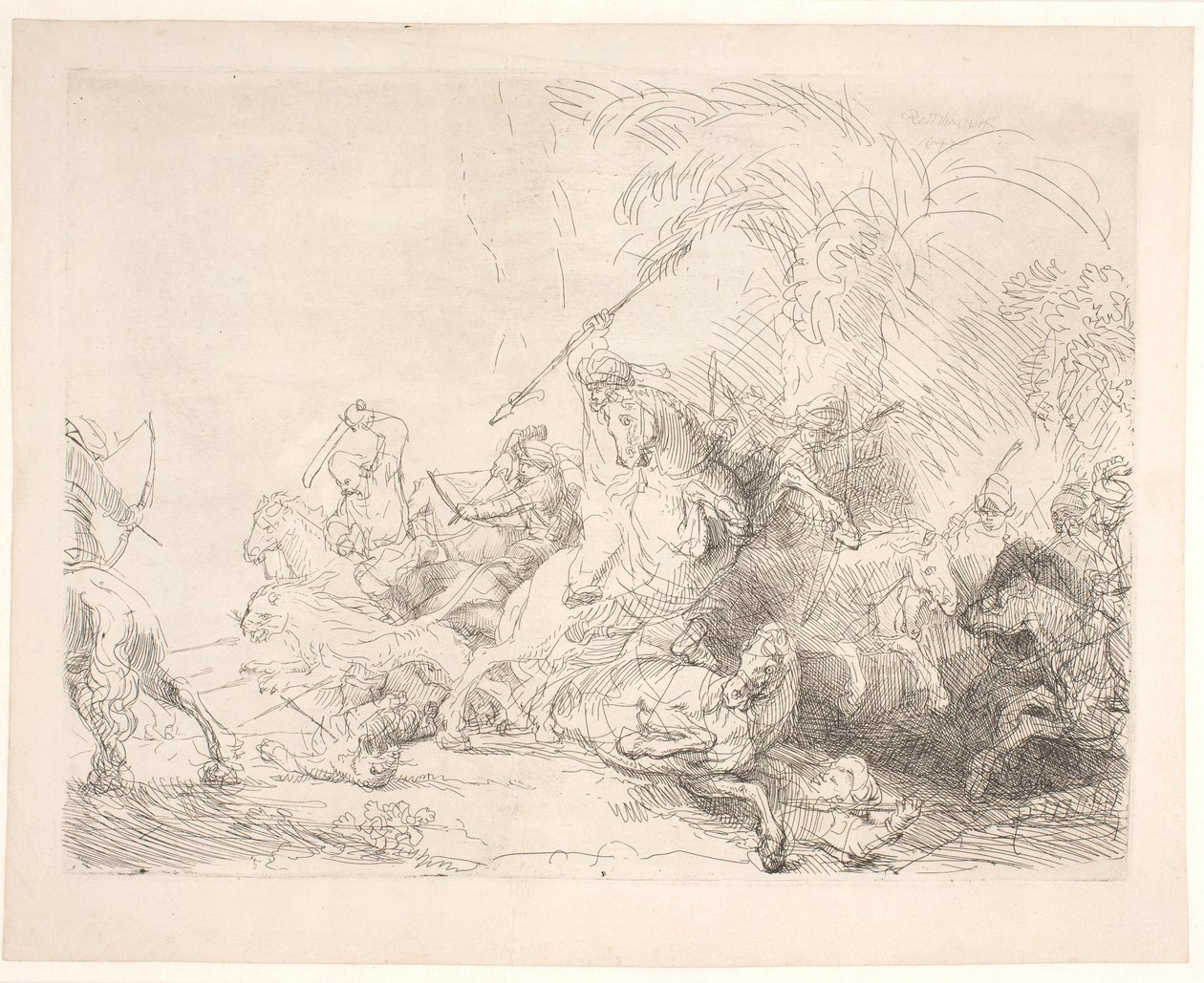 Wielkie polowanie na lwa autorstwa Rembrandt van Rijn