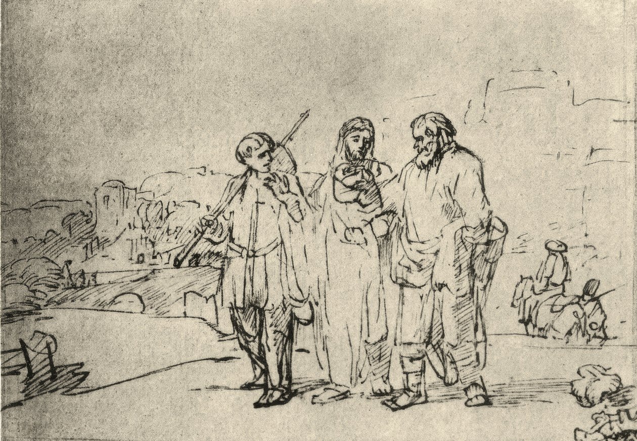 Spacer do Emaus autorstwa Rembrandt van Rijn