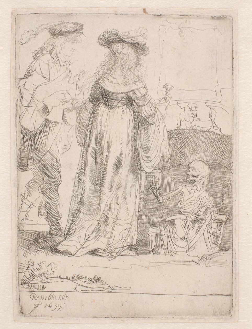 Młoda para i śmierć autorstwa Rembrandt van Rijn