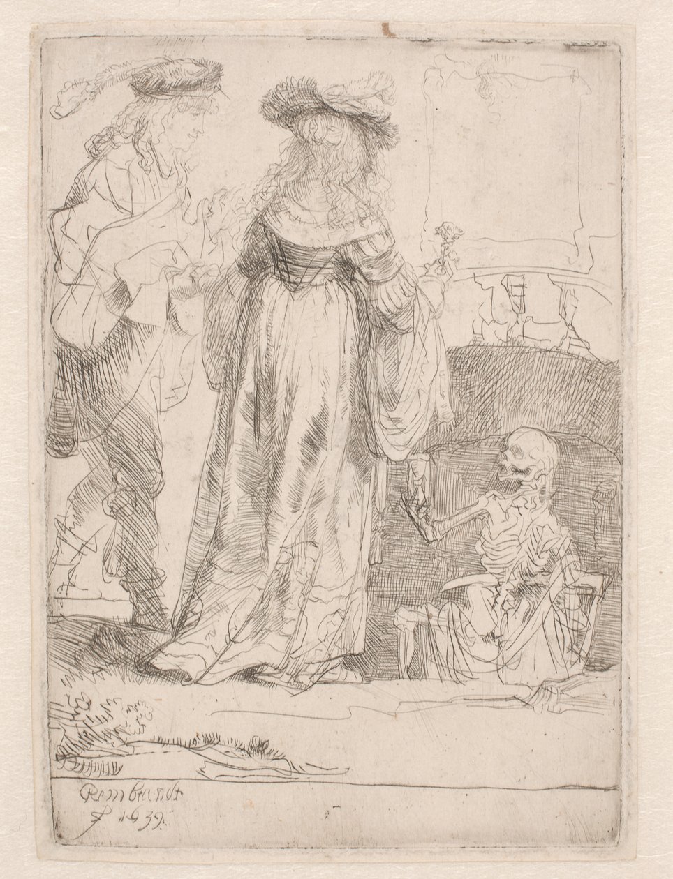 Młoda para i śmierć autorstwa Rembrandt van Rijn