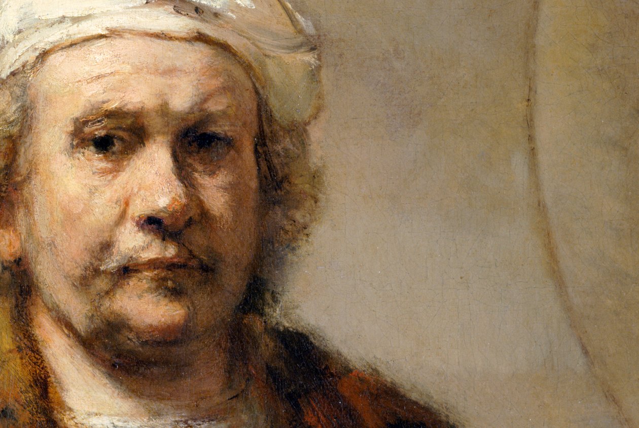 Fragment autoportretu holenderskiego malarza Rembrandta van Rijna, c1665 autorstwa Rembrandt van Rijn