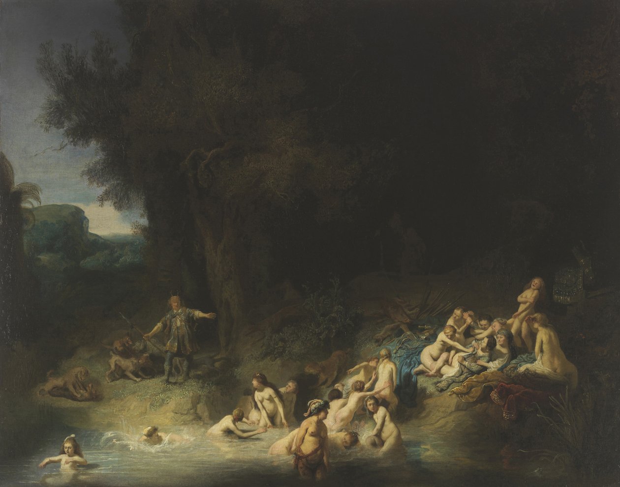 Diana z Akteonem i Kalisto, 1634 autorstwa Rembrandt van Rijn