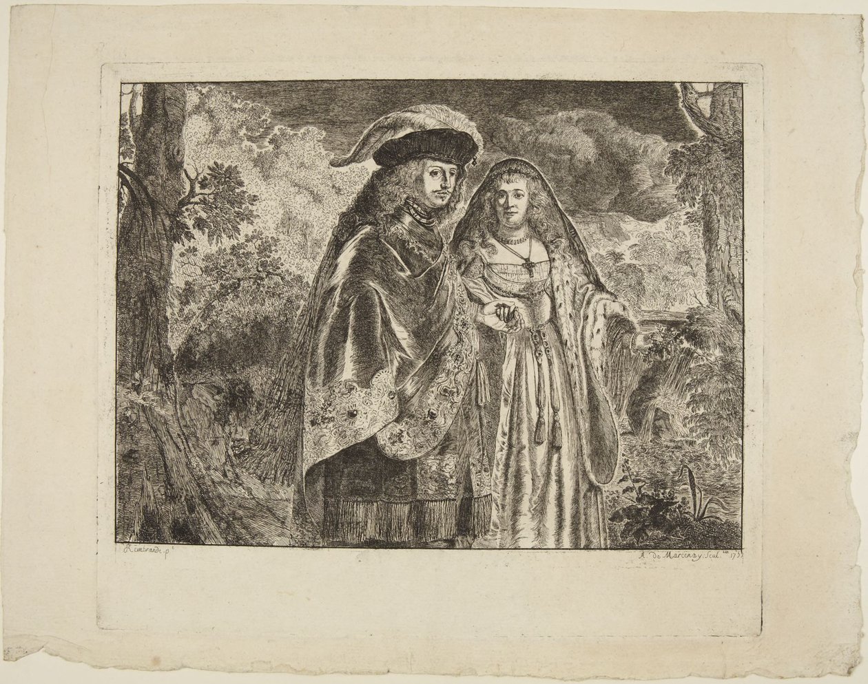 Mężczyzna z białym piórem autorstwa Rembrandt van Rijn