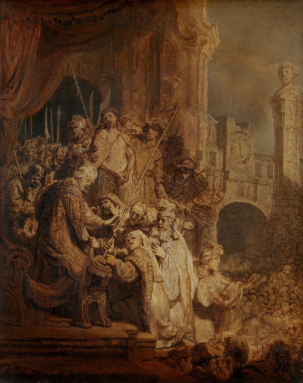 Ecce Homo, 1634 (olej na papierze) autorstwa Rembrandt van Rijn