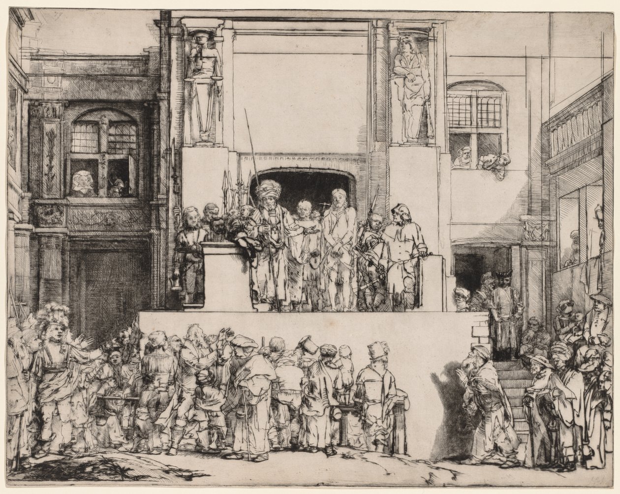 Ecce Homo. Chrystus przedstawiony ludowi, 1655. autorstwa Rembrandt van Rijn