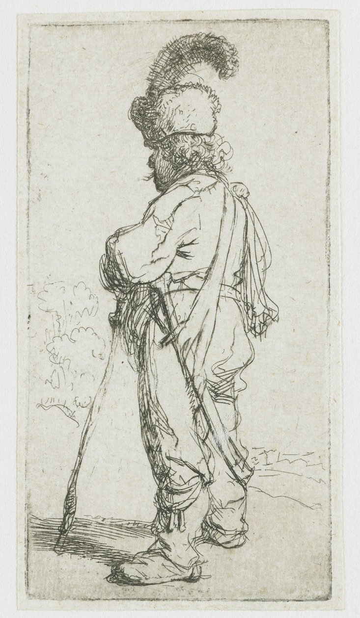 Polak z kijem autorstwa Rembrandt van Rijn