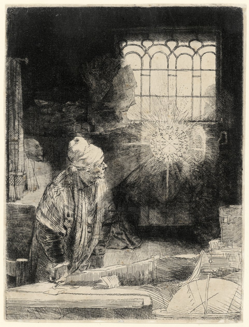 Faust, wyd. 1652 autorstwa Rembrandt van Rijn