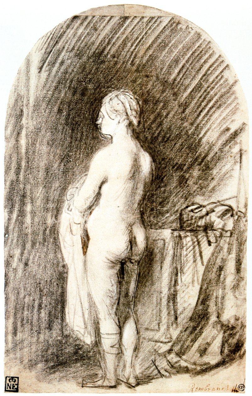 Akt kobiecy, XVII w. autorstwa Rembrandt van Rijn