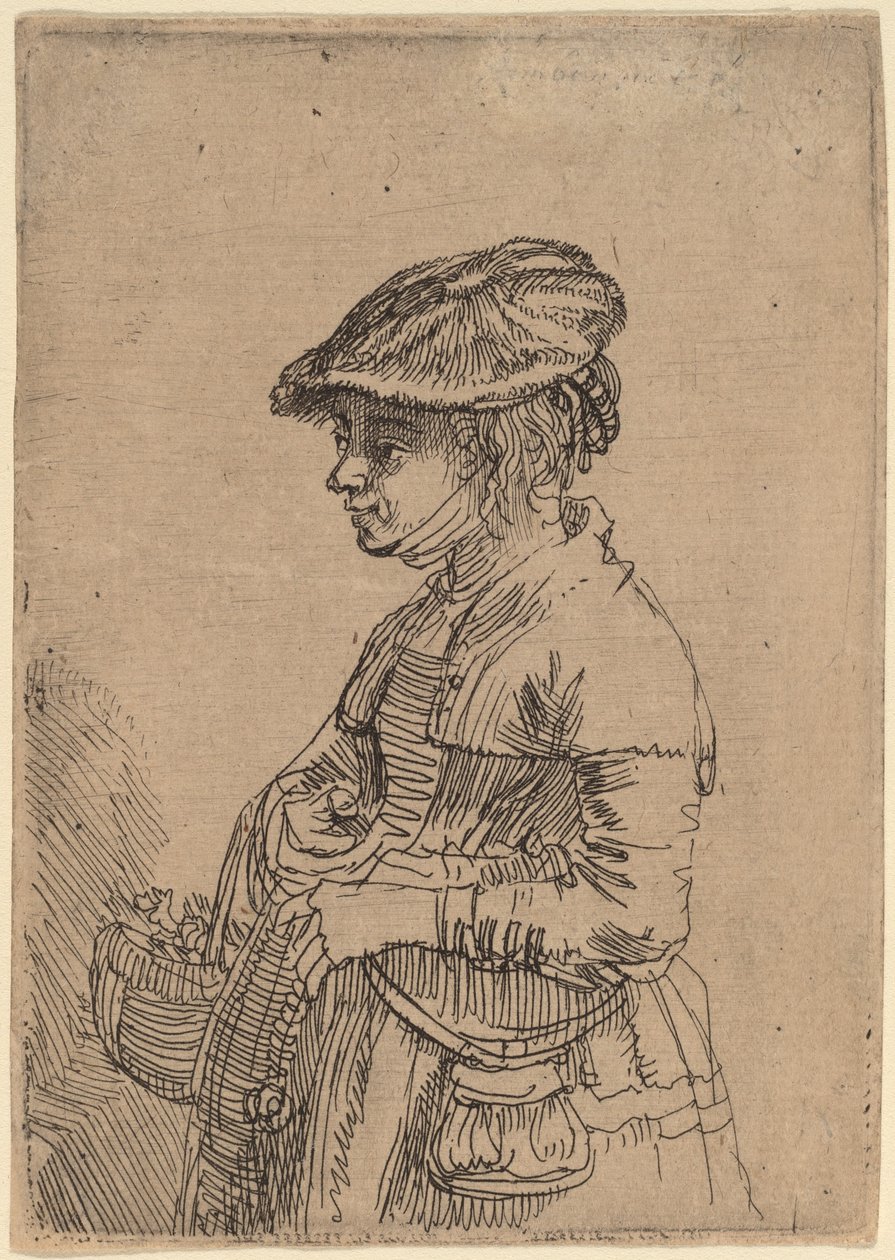 Dziewczyna z koszykiem autorstwa Rembrandt van Rijn