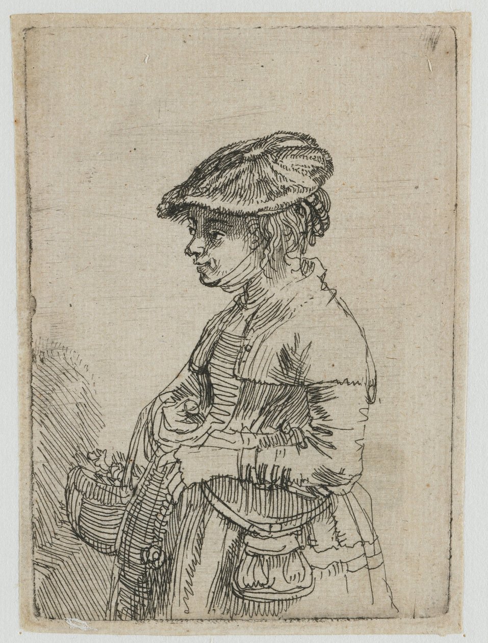 Dziewczynka z koszykiem autorstwa Rembrandt van Rijn