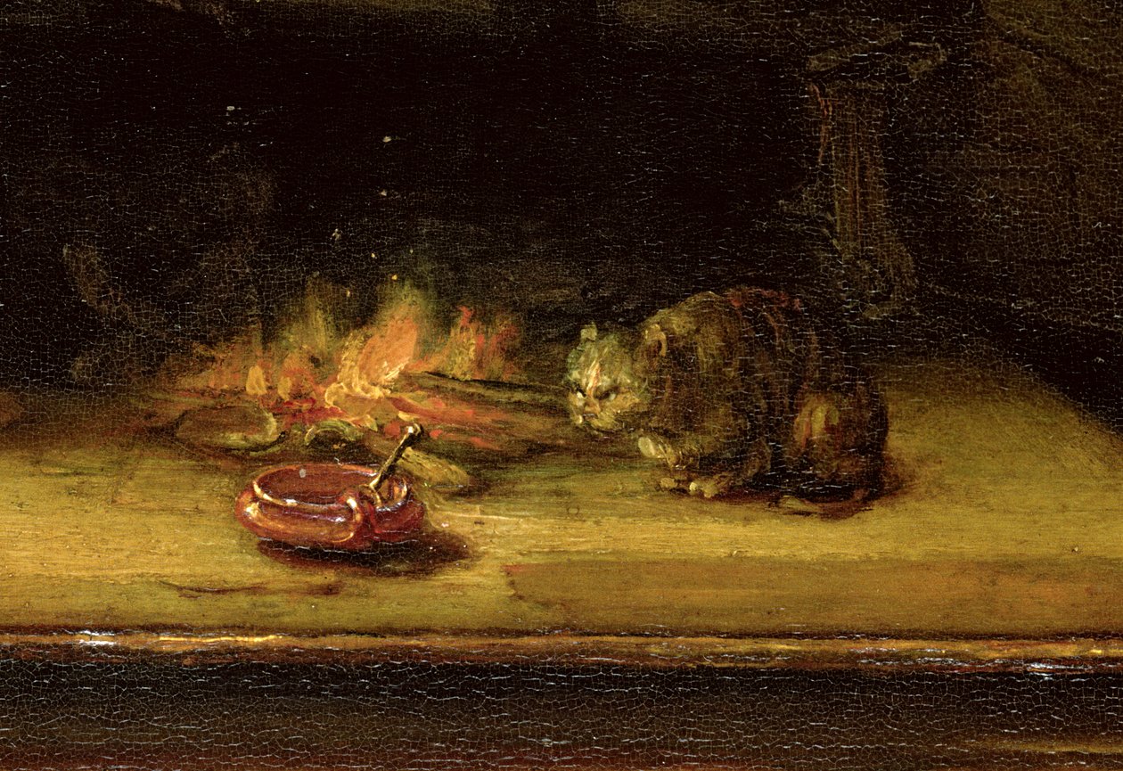 Święta Rodzina z zasłoną, 1646 (detal z 244315) autorstwa Rembrandt van Rijn