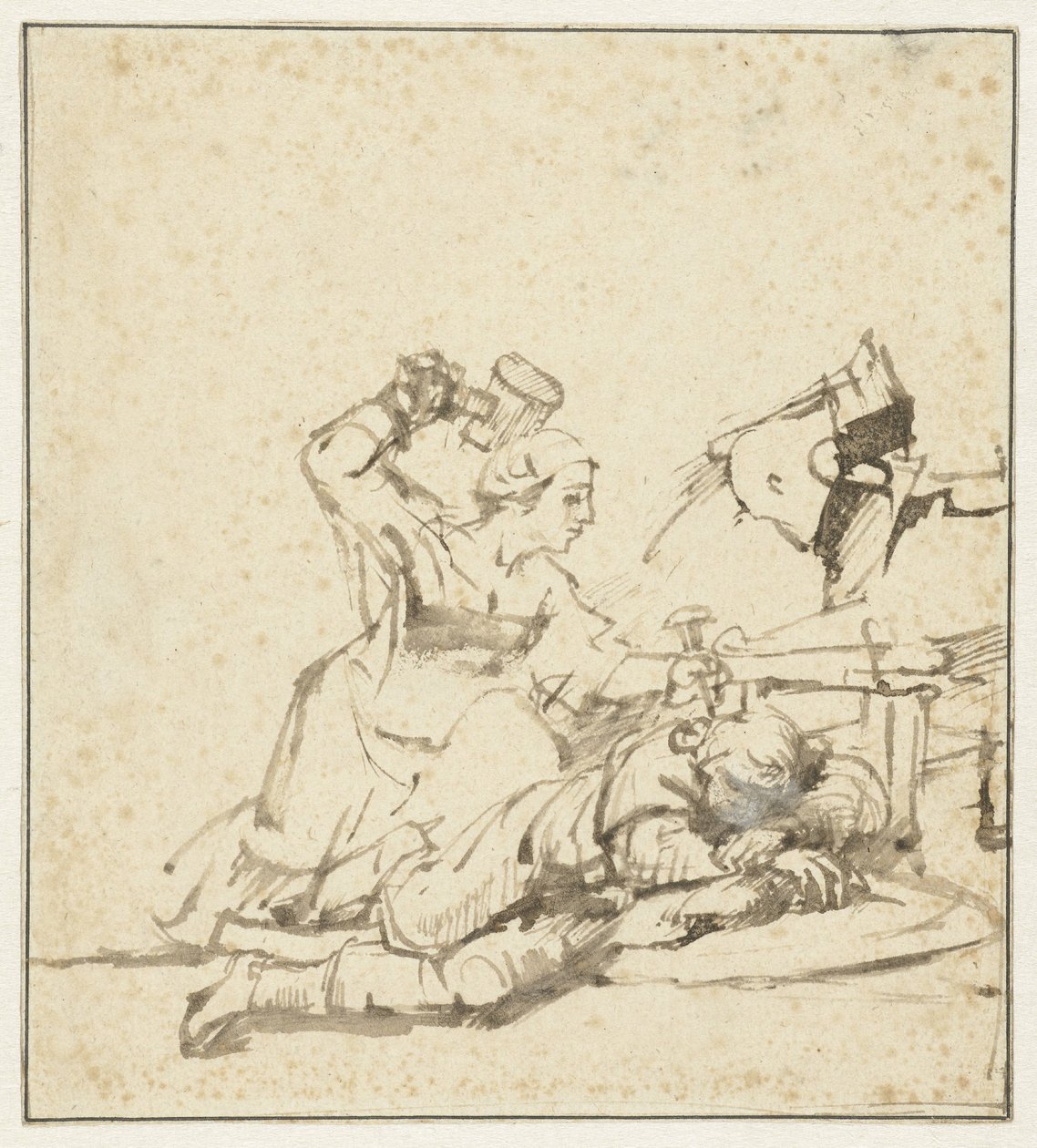 Jaël zabija Sisera autorstwa Rembrandt van Rijn