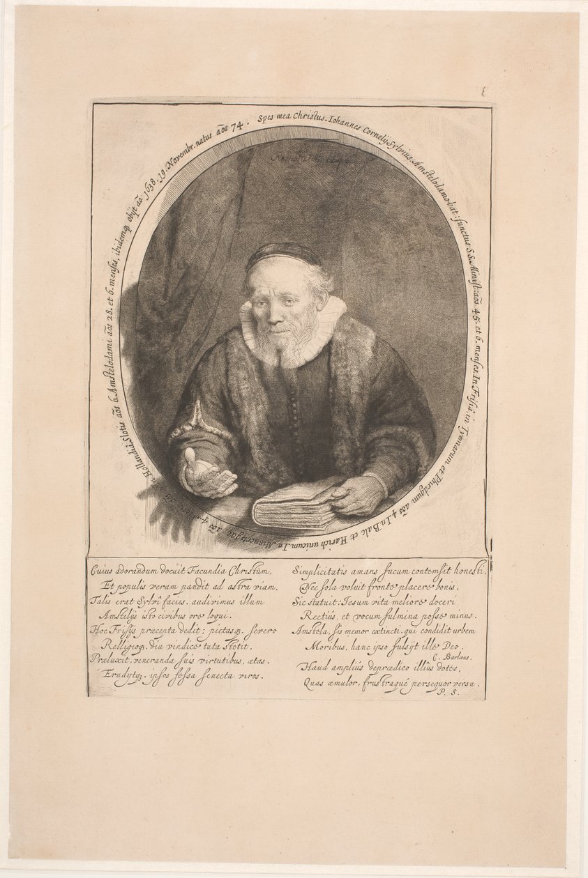 Jan Cornelis Sylvius, kaznodzieja: portret pośmiertny autorstwa Rembrandt van Rijn