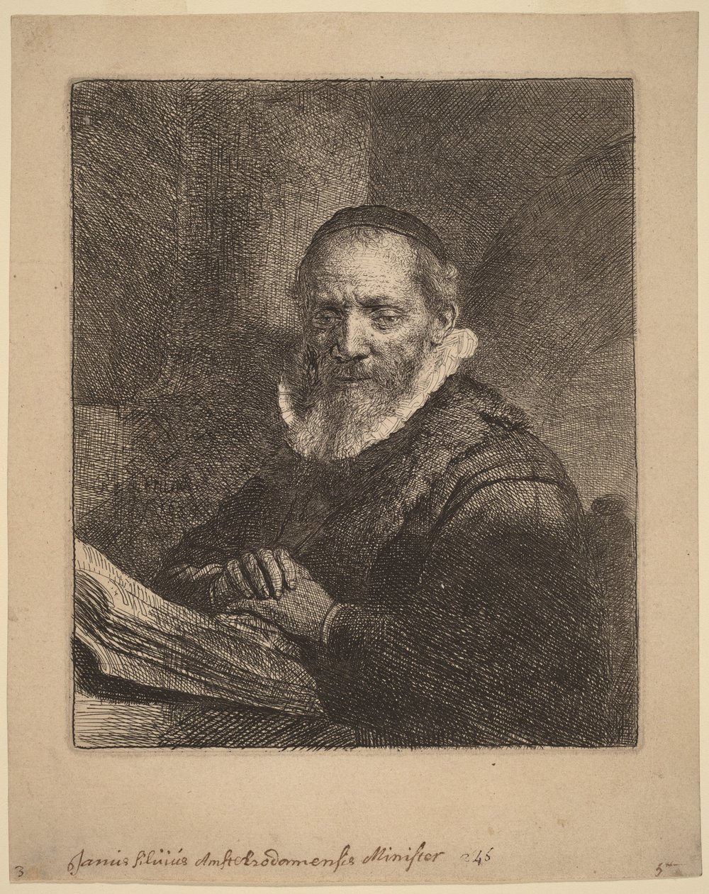 Jan Cornelisz. Sylvius autorstwa Rembrandt van Rijn