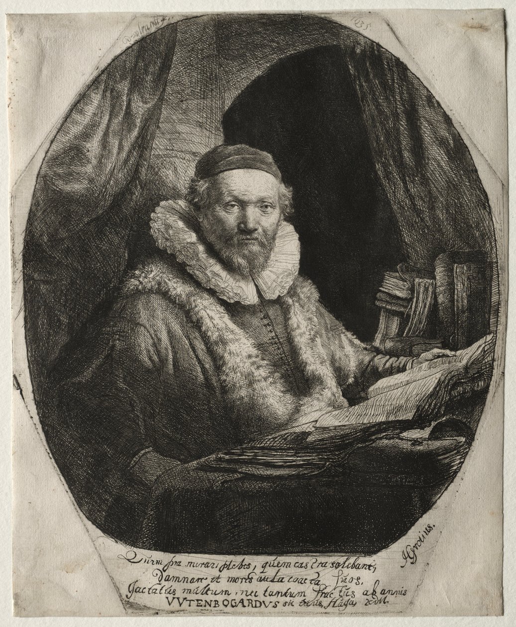 Jan Uytenbogaert, kaznodzieja remonstrantów autorstwa Rembrandt van Rijn