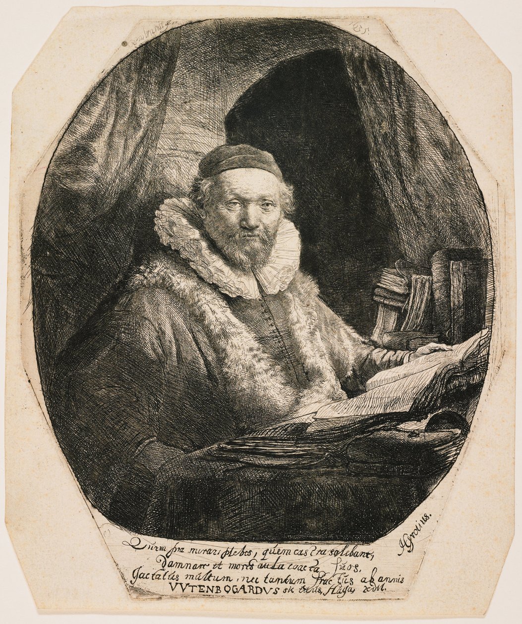 Jan Uytenbogaert, kaznodzieja remonstrantów autorstwa Rembrandt van Rijn