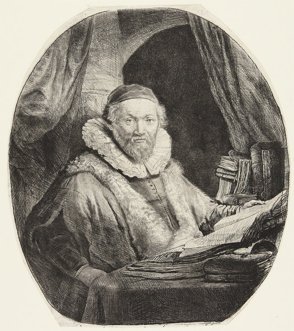 Jan Uytenbogaert, kaznodzieja remonstrantów autorstwa Rembrandt van Rijn