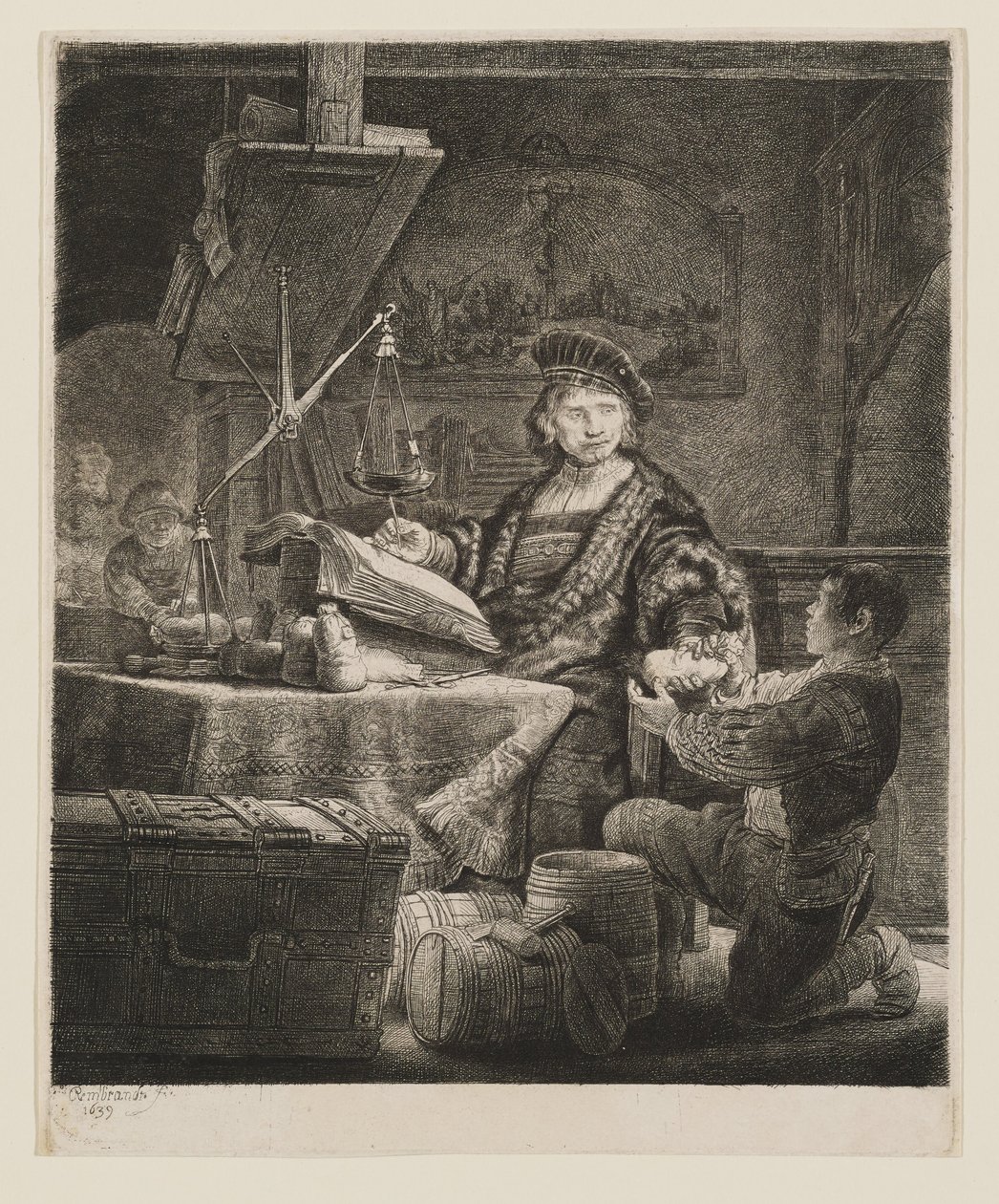 Jan Uytenbogaert, główny poborca podatkowy autorstwa Rembrandt van Rijn