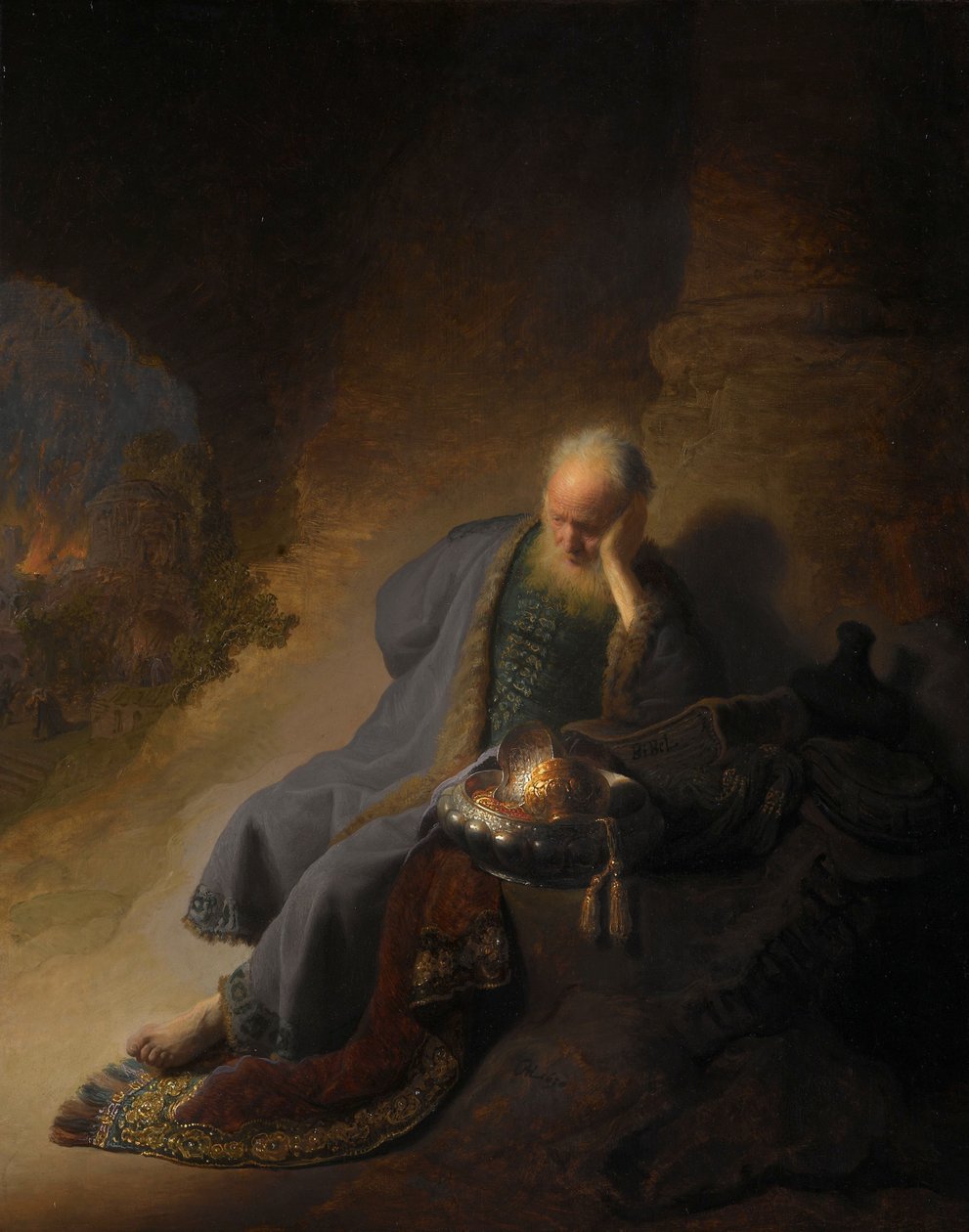 Jeremiasz opłakujący zniszczenie Jerozolimy autorstwa Rembrandt van Rijn