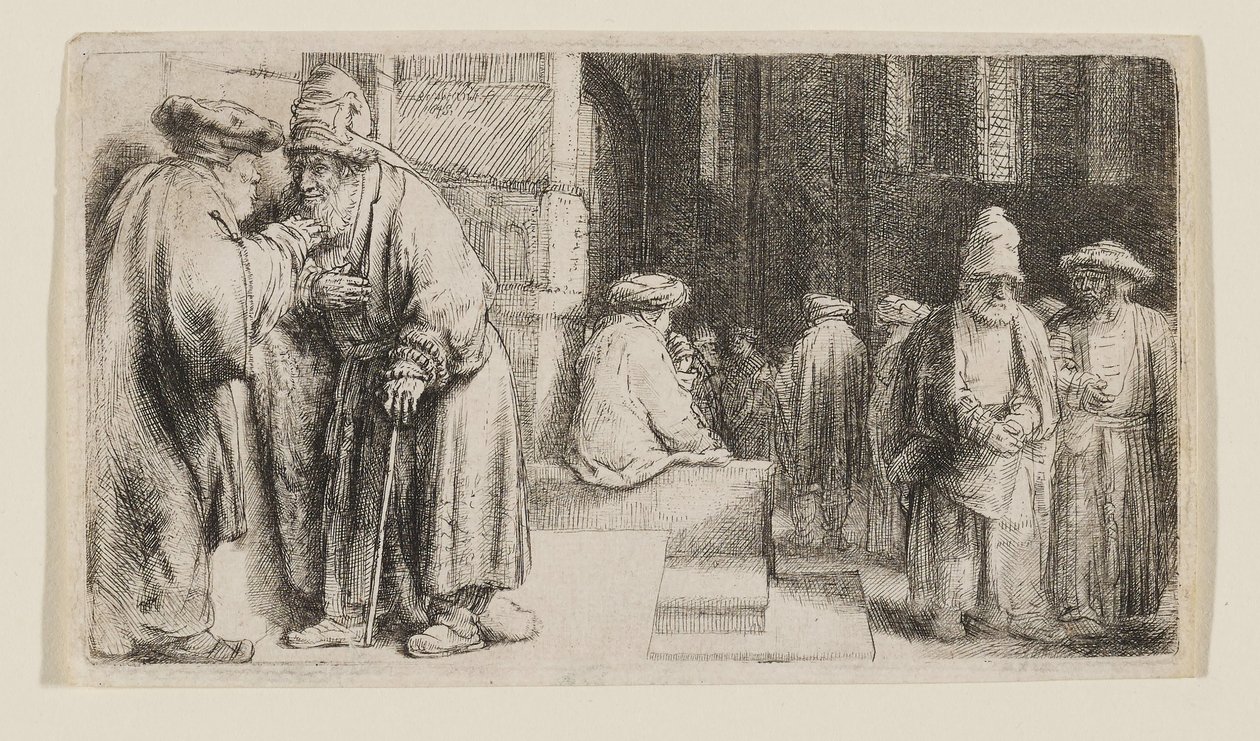 Żydzi w synagodze autorstwa Rembrandt van Rijn