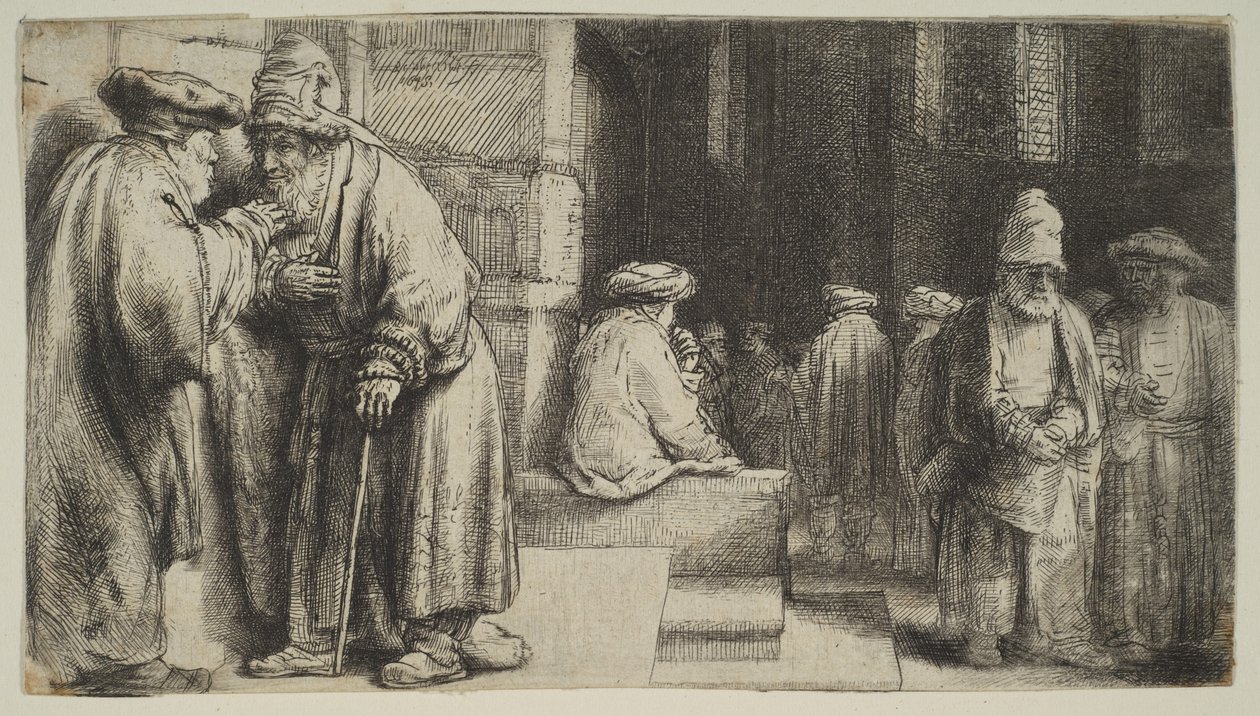 Żydzi w synagodze, 1648. autorstwa Rembrandt van Rijn