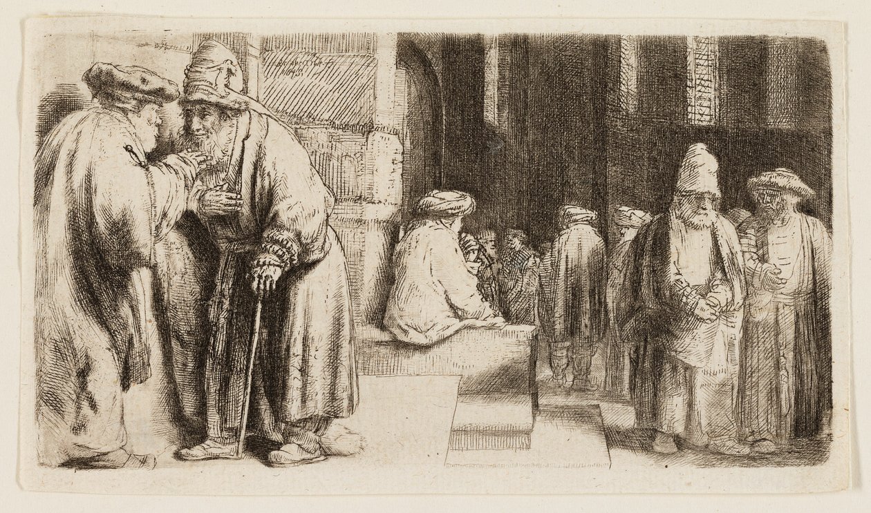 Żydzi w synagodze autorstwa Rembrandt van Rijn