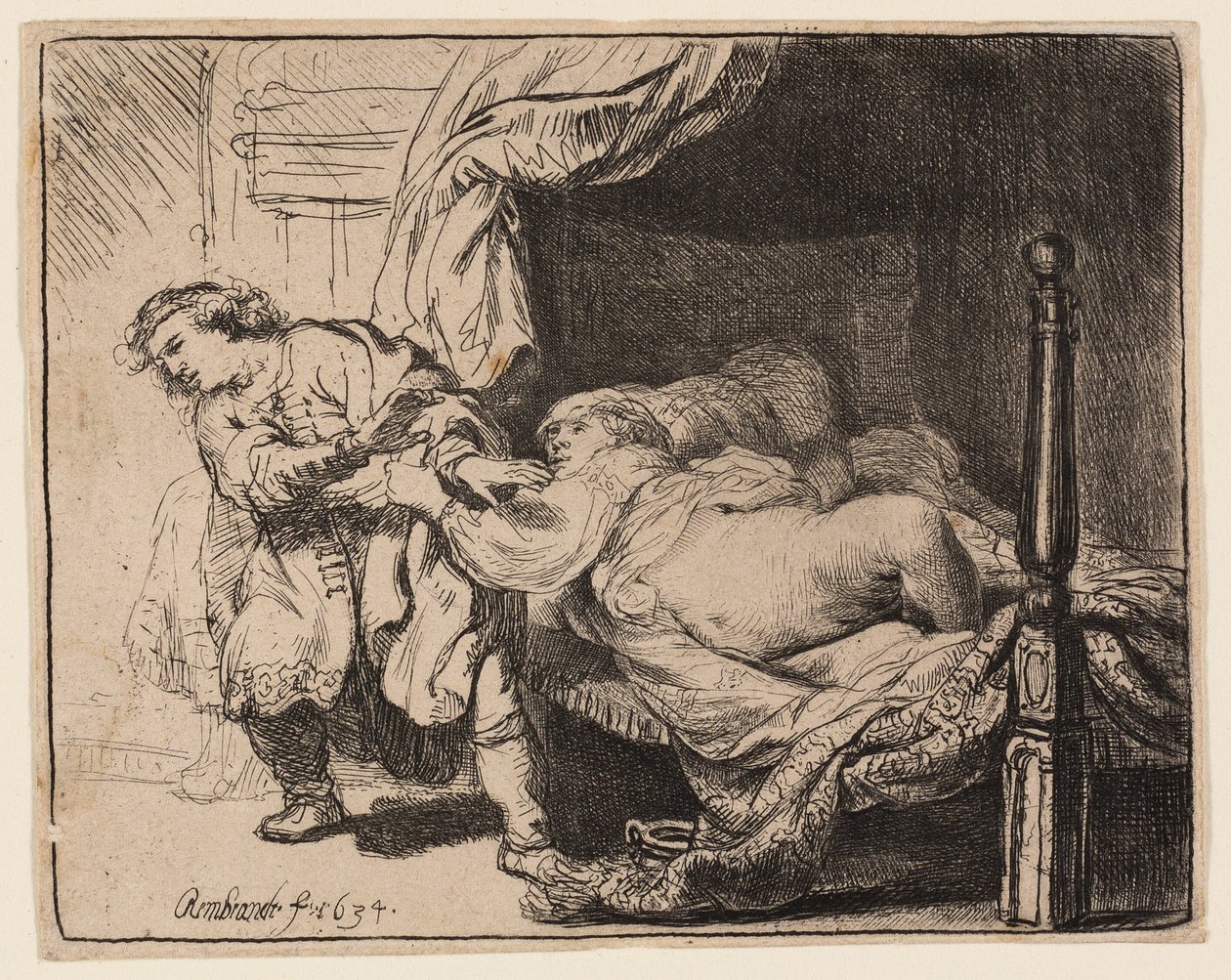 Józef i żona Potifara autorstwa Rembrandt van Rijn