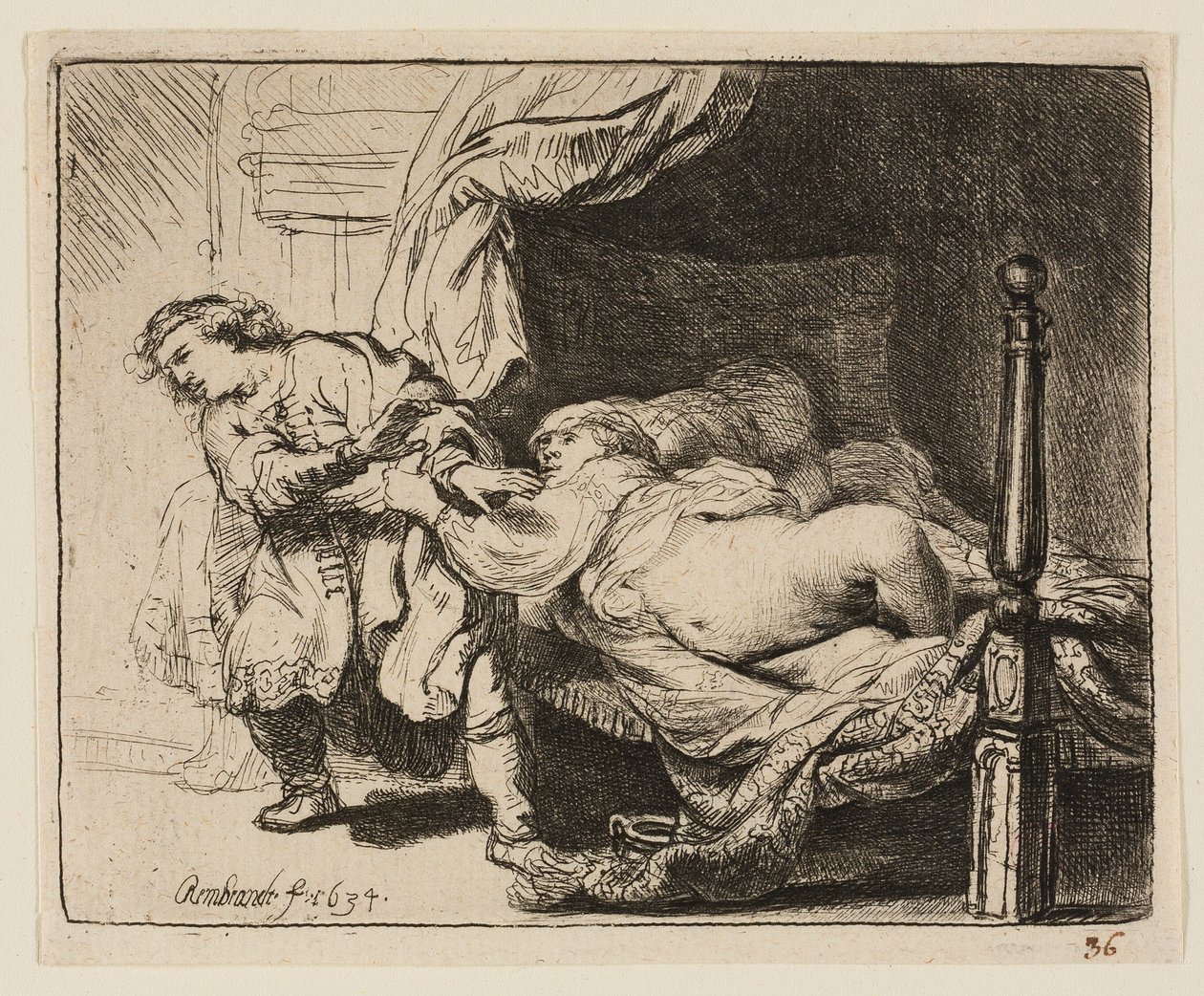 Józef i żona Potifara autorstwa Rembrandt van Rijn