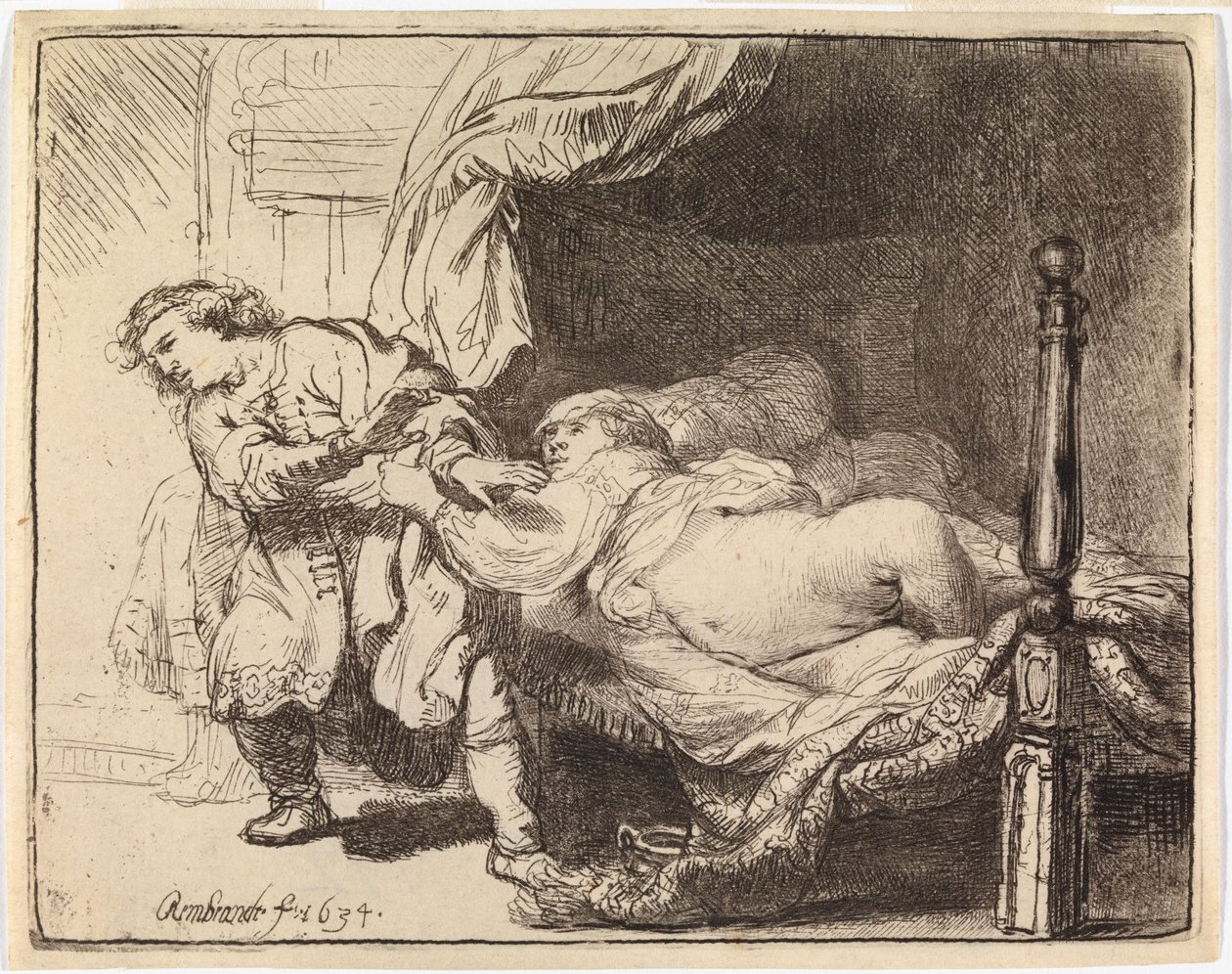 Józef i żona Potifara autorstwa Rembrandt van Rijn