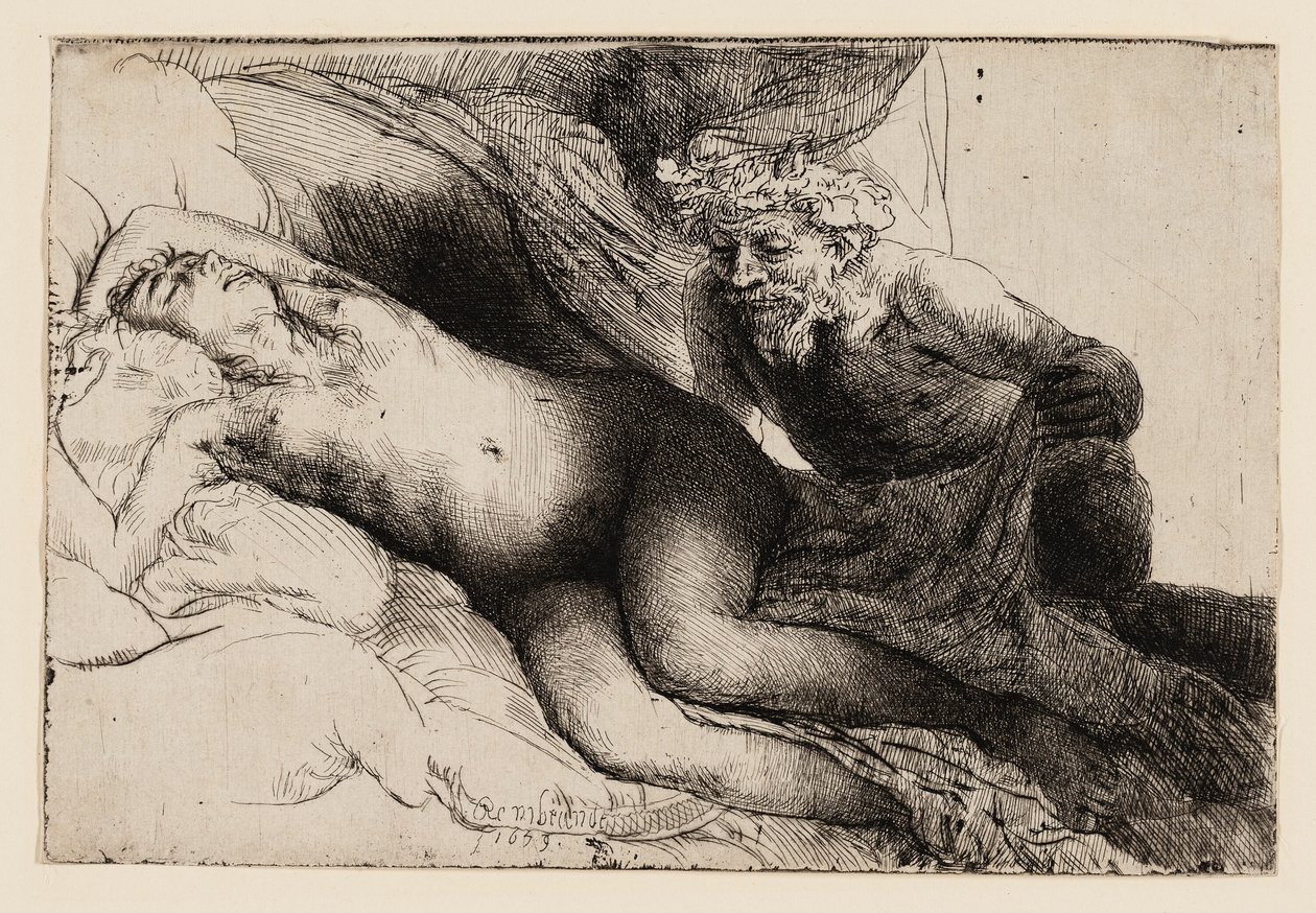 Jowisz i Antyopa: Większa Płyta autorstwa Rembrandt van Rijn