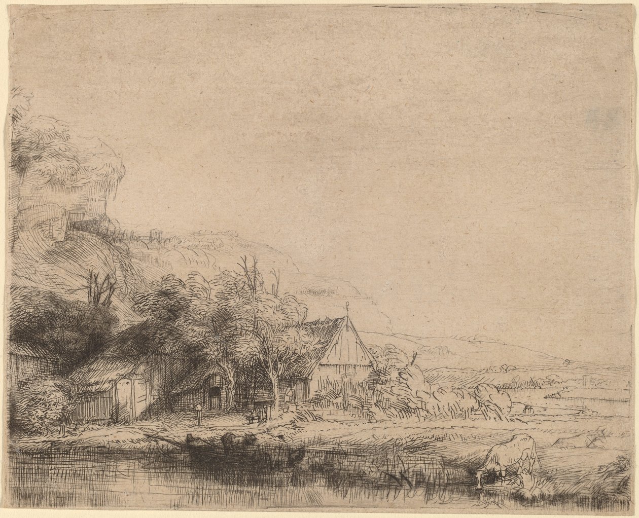 Krajobraz z krową autorstwa Rembrandt van Rijn
