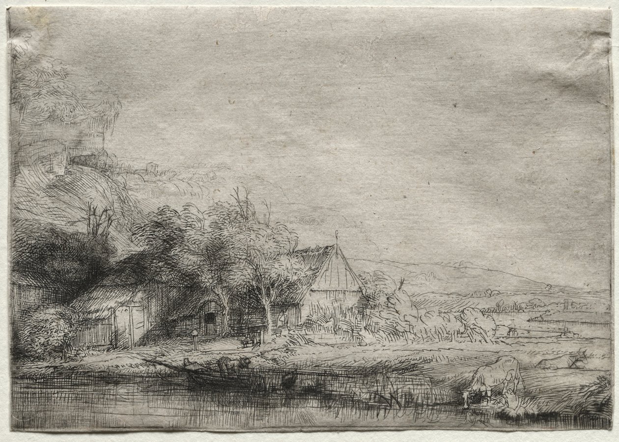 Krajobraz z krową autorstwa Rembrandt van Rijn