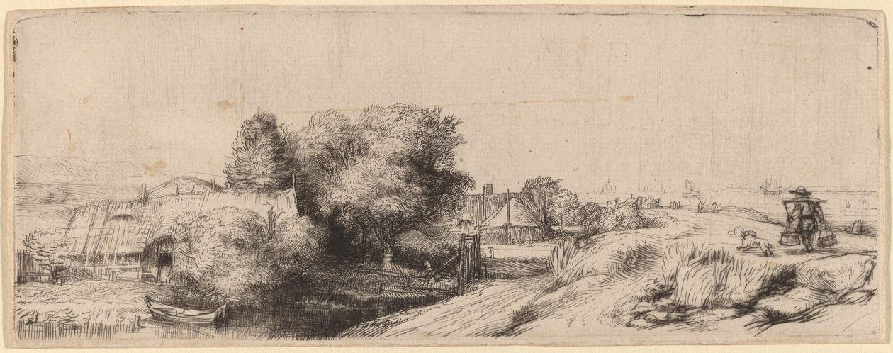 Pejzaż z mleczarzem, ok. 1930 r. 1650. autorstwa Rembrandt van Rijn