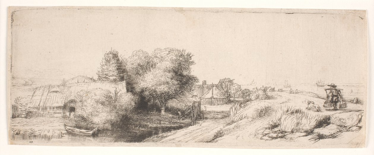 Krajobraz z mleczarzem autorstwa Rembrandt van Rijn