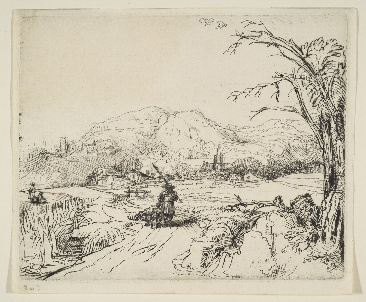 Krajobraz z pasterzem i psem, ca. 1653. autorstwa Rembrandt van Rijn