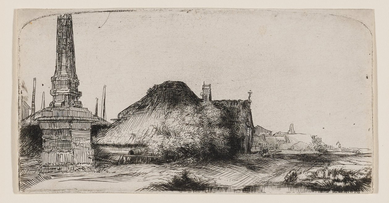 Krajobraz z obeliskiem autorstwa Rembrandt van Rijn