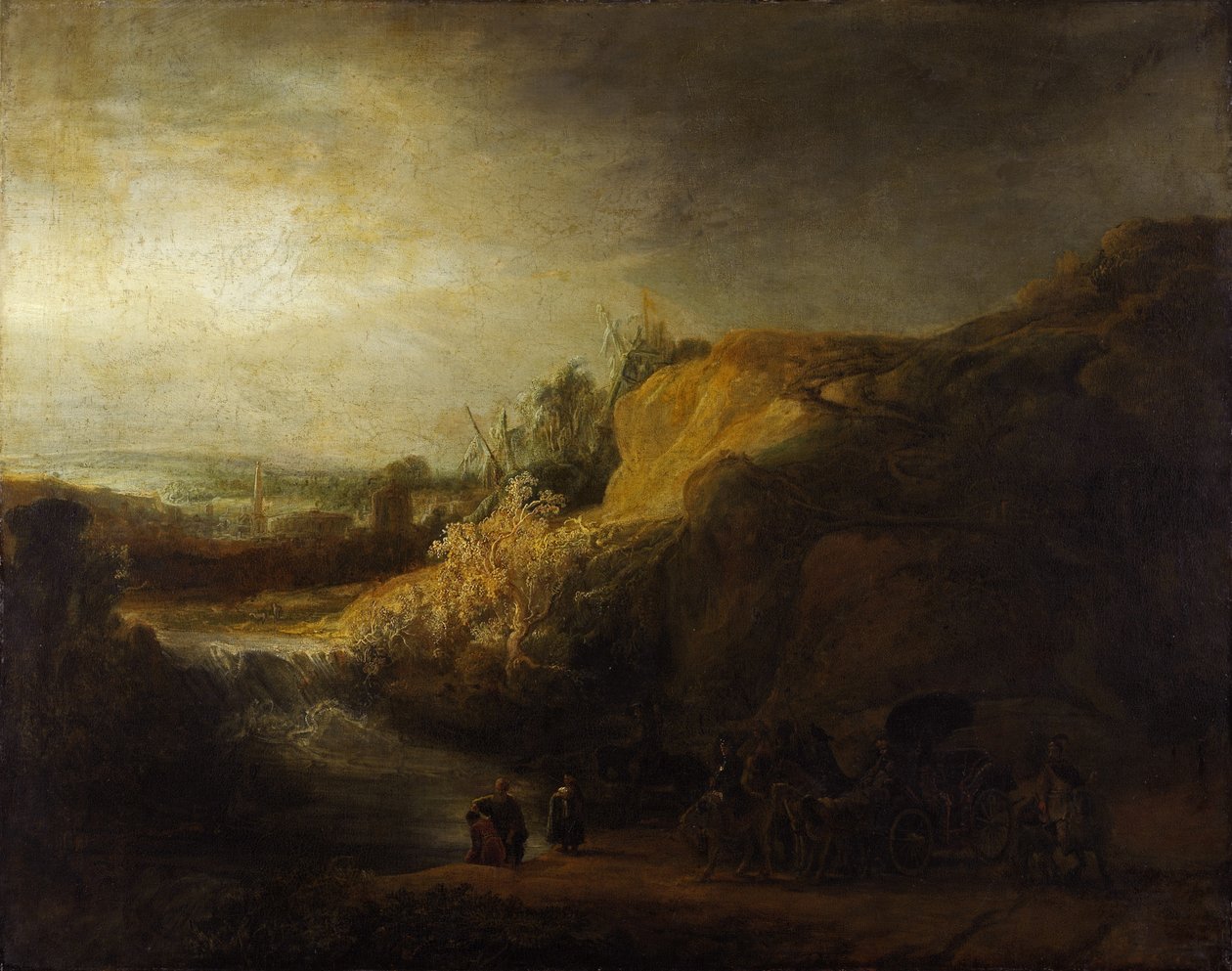 Krajobraz z chrztem Eunuch autorstwa Rembrandt van Rijn