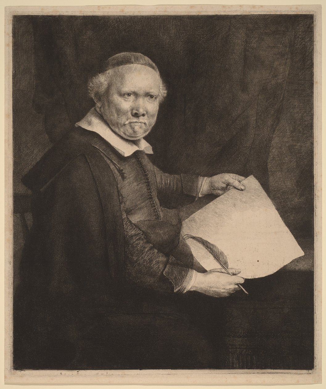 Lieven Willemsz van Coppenol: „The Larger Plate” autorstwa Rembrandt van Rijn